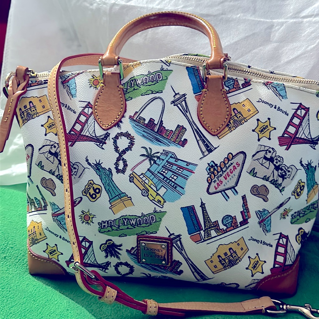 Limited Dooney & Bourke Hollywood Travel Usa Satchel Handbag Euc Luxury Item